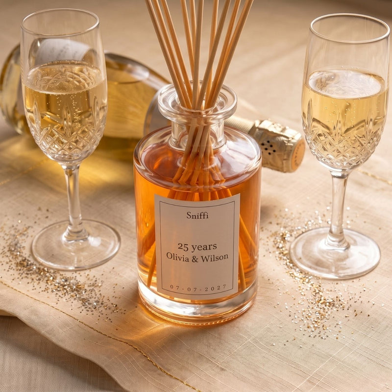 Elegante geurstokjes als onderdeel van de luxe locatie styling tijdens Scented Weddings en exclusieve Scented Events.