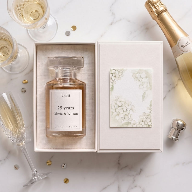 Het creëren van een custom parfum op maat voor de verjaardag, als ultieme basis voor hun memory in a bottle.