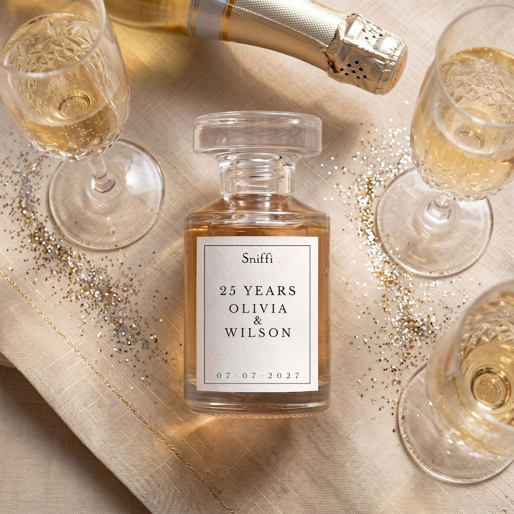 Een prachtige display met 8ml parfumflesjes, klaar voor de gasten van een exclusieve Scented event.